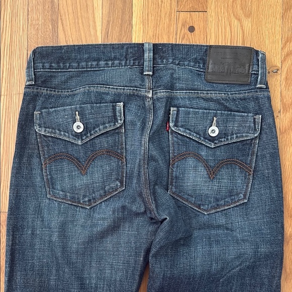 Levi's Slim Straight 514 Dark Blue Relaxed Fit Jeans Flap Pocket 34 x 29 - Picture 5 of 5